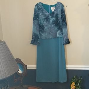 Sequin Sparkle Ocean Blue Turquoise Dress